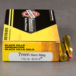 20rds – 7mm Rem Mag Black Hills Gold 175gr. ELD-X Ammo