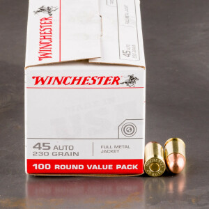 500rds - 45 ACP Winchester USA Value Pack 230gr. FMJ Ammo