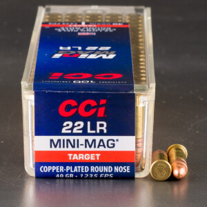 100rds - 22LR CCI Mini-Mag 40gr. Solid Point Ammo