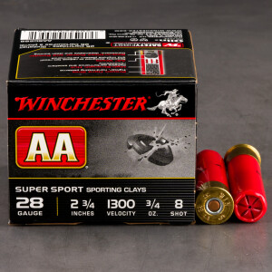 250rds – 28 Gauge Winchester AA 2-3/4" 3/4oz. #8 Shot Ammo