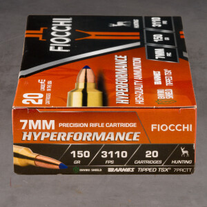 20rds – 7mm PRC Fiocchi Hyperformance 150gr. TTSX Ammo