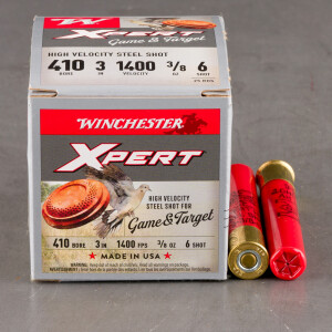 250rds – 410 Bore Winchester Super-X 3" 3/8oz. #6 Steel Shot Ammo
