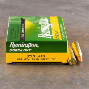 20rds - 270 Win Remington 130gr. Core-Lokt Soft Point Ammo