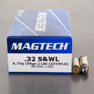50rds - 32 S&W Long Magtech 98gr. Lead Round Nose Ammo
