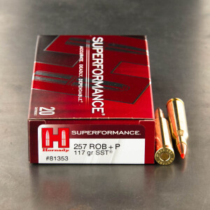 20rds - 257 Roberts Hornady 117gr +P SST Superformance Ammo
