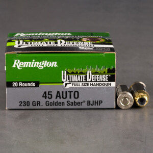 20rds - 45 ACP Remington Ultimate Defense 230gr. BJHP Ammo