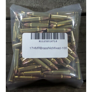 100rds - 17 HMR Mixed Brass Ammo