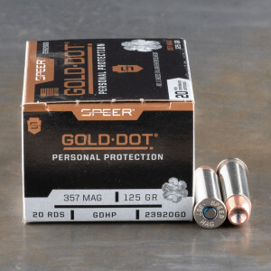 20rds – 357 Magnum Speer Gold Dot 125gr. JHP Ammo