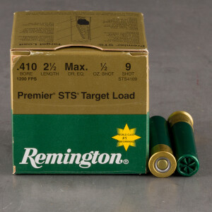 25rds – 410 Bore Remington Premier STS 2-1/2" 1/2oz. #9 Shot Ammo