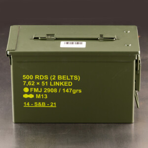 500rds – 7.62x51 Sellier & Bellot 147gr. FMJ M80 Linked Ammo