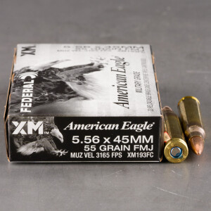 500rds – 5.56x45 Federal American Eagle 55gr. FMJBT XM193 Ammo