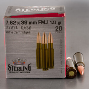 20rds – 7.62x39 Sterling 123gr. FMJ Ammo