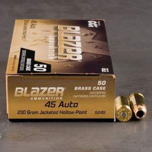 500rds – 45 ACP Blazer Brass 230gr. JHP Ammo