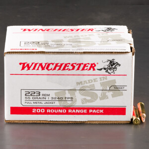 200rds – 223 Rem Winchester USA 55gr. FMJ Ammo