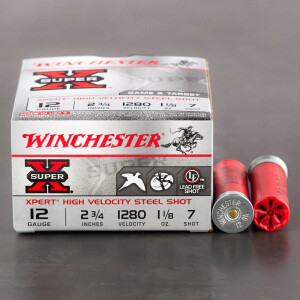 250rds - 12 Gauge Winchester Super-X 2-3/4" 1-1/8oz. #7 Steel Shot Ammo