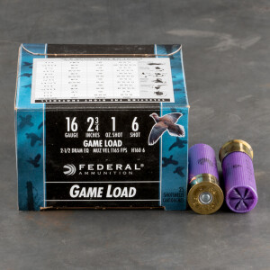 250rds - 16 Gauge Federal Game-Shok 2 3/4" 1oz. #6 Shot Ammo