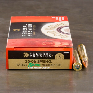 20rds - 30-06 Federal Gold Medal 168gr. Match Ammo