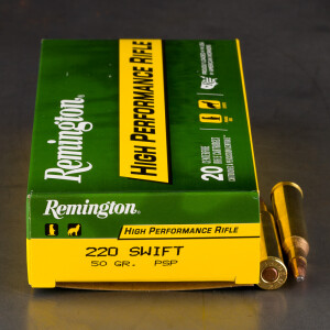 20rds – 220 Swift Remington High Performance Rifle 50gr. PSP Ammo