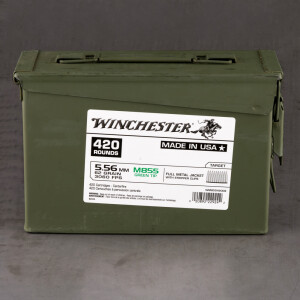 420rds – 5.56x45 Winchester 62gr. FMJ M855 Ammo in Ammo Can