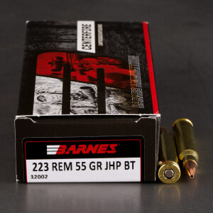 20rds – 223 Rem Barnes 55gr. JHP BT Ammo