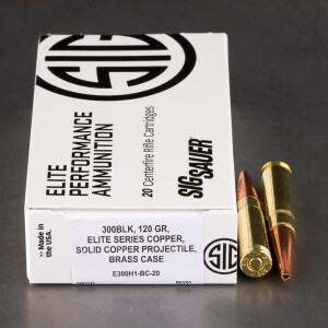 20rds – 300 AAC Blackout SIG Sauer Elite Hunting 120gr. SCHP Ammo