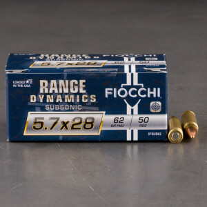 500rds – 5.7x28mm Fiocchi Subsonic 62gr. FMJ Ammo