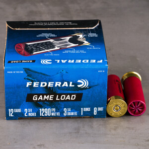 250rds - 12 Gauge Federal Game Shok 2 3/4" 1oz. #8 Shot Ammo