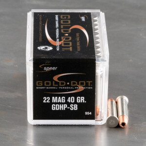 50rds – 22 WMR Speer Gold Dot Short Barrel 40gr. HP Ammo