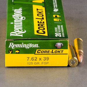 20rds - 7.62x39 Remington 125gr. Pointed Soft Point Ammo