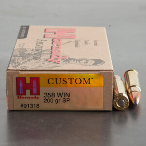 20rds - 358 Win. Hornady Custom 200gr. SP Ammo