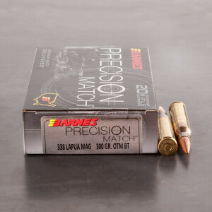 20rds – 338 Lapua Magnum Barnes Precision Match 300gr. OTM BT Ammo