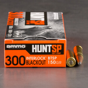 20rds – 300 AAC Blackout Ammo Inc. Hunt 150gr. SP Ammo