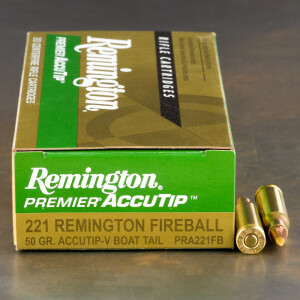 20rds - 221 Fireball Remington Premier 50gr. Accu-Tip-V Boat Tail Ammo