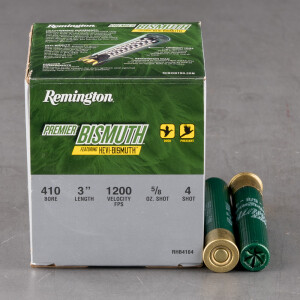 25rds – 410 Bore Remington Premier Bismuth 3" 5/8oz. #4 Shot Ammo