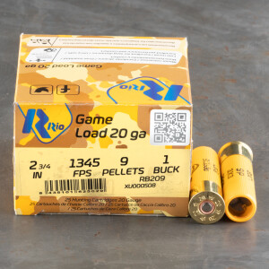 250rds – 20 Gauge Rio Royal 2-3/4" 9 Pellet #1 Buckshot Ammo