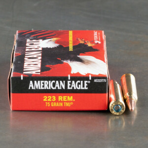 20rds – 223 Rem Federal American Eagle 75gr. TMJ Ammo