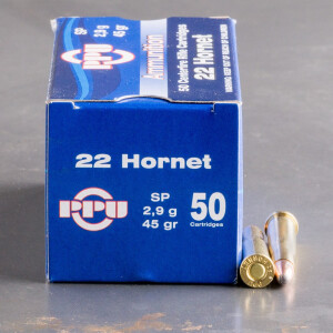 50rds - 22 Hornet Prvi Partizan 45gr. Soft Point Ammo
