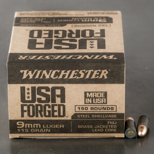 150rds – 9mm Winchester USA Forged 115gr. FMJ Ammo