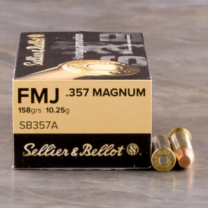 50rds - .357 Mag Sellier & Bellot 158gr. FMJ Ammo