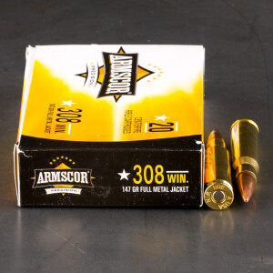 500rds – 308 Win Armscor 147gr. FMJ Ammo