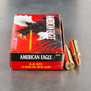 20rds – 6.8mm SPC Federal American Eagle 115gr. FMJ Ammo 