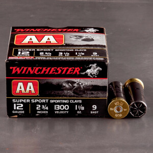 250rds - 12 Gauge Winchester AA Sporting Clay 2 3/4" 1 1/8 Ounce #9 Shot Ammo