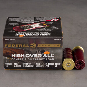 25rds – 12 Gauge Federal High Over All 2-3/4" 7/8oz. #9 Shot Ammo