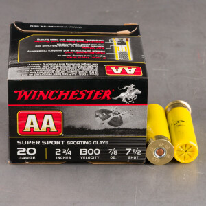 250rds – 20 Gauge Winchester AA 2-3/4" 7/8oz. #7.5 Shot Ammo