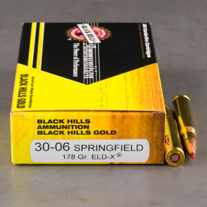 20rds – 30-06 Black Hills Gold 178gr. ELD-X Ammo