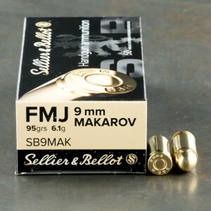 50rds - 9x18 Makarov Sellier & Bellot 95gr FMJ Ammo