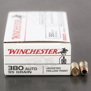 50rds – 380 Auto Winchester Personal Protection 95gr. JHP Ammo 