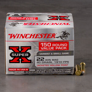 1500rds – 22 WMR Winchester Super-X 40gr. JHP Ammo
