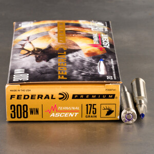 20rds – 308 Win Federal 175gr. Terminal Ascent Ammo