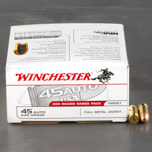 200rds - 45 ACP Winchester Range Pack 230gr. FMJ Ammo